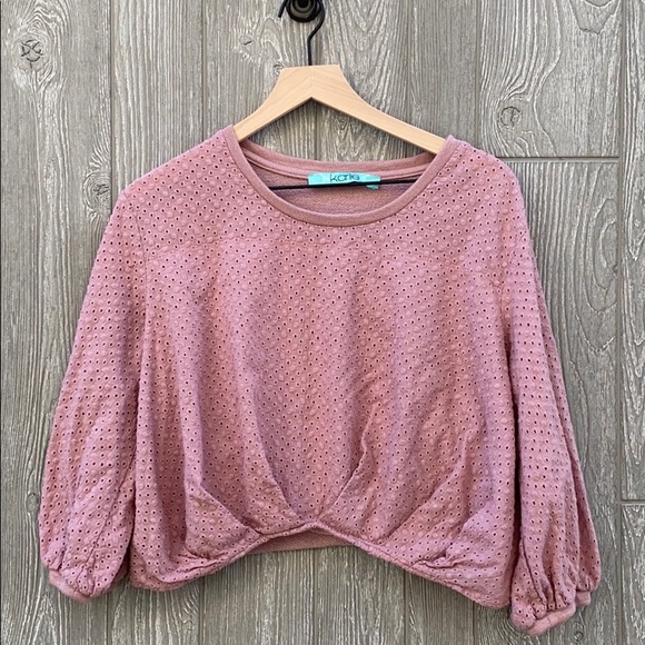 Karlie Tops - Bohemian Style Eyelet Cropped Blouse